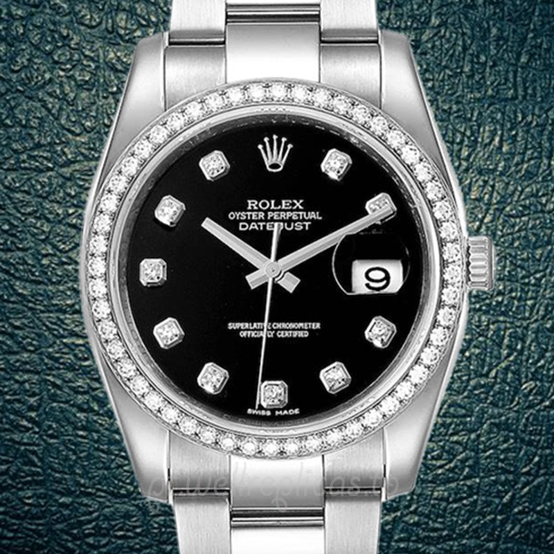 Rolex Datejust 116244BKDO Masculino Automático Mostrador preto 36mm A