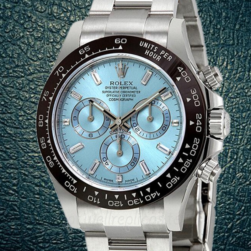 Rolex Daytona Masculino Ibldo Mostrador Azul Gelo Pulseira Tom