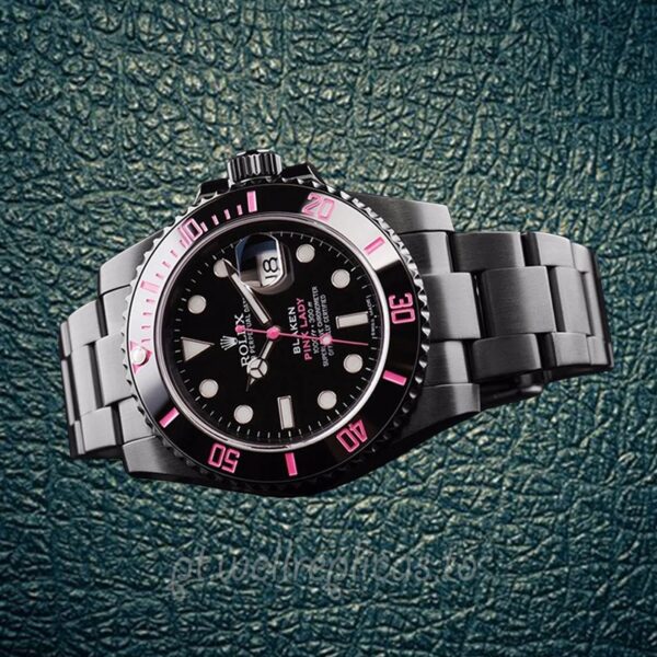 Rolex Submariner Masculino Pinklady Mm Tom Prata Mostrador Preto A